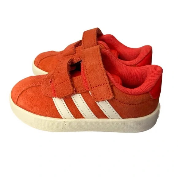 adidas VL Court 3.0 Toddler/Kids Bright Orange Sneakers-NWOT Size 7k - Picture 3 of 10